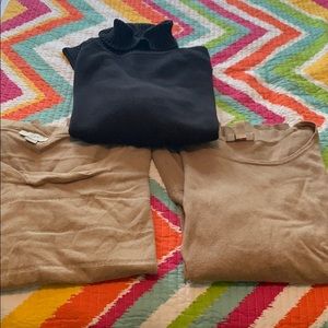3 XL black/tan sweaters